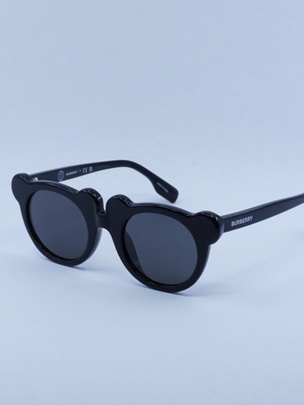 Burberry Kids JB4355 300187 Sunglasses Black Round Frame, Dark Grey Lenses